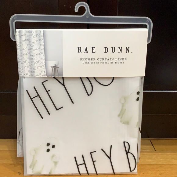Rae Dunn HEY BOO Shower Curtain Liner